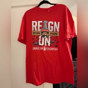 Fanatics Red Florida Panthers Stanley Cup Champions Tee